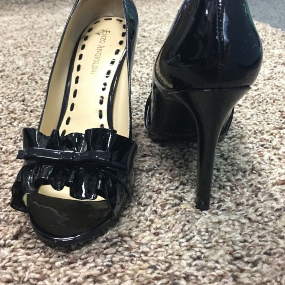 Leather high heels